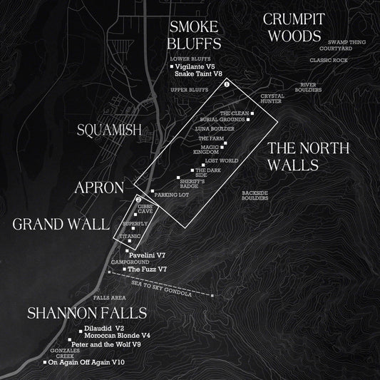 Squamish Top 100 Boulder Map